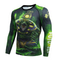 Men's slim-fit printed sports suit with long sleeves and trousers on a model