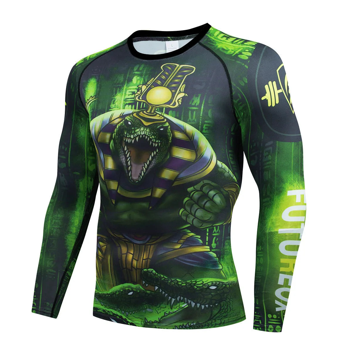 Men's slim-fit printed sports suit with long sleeves and trousers on a model