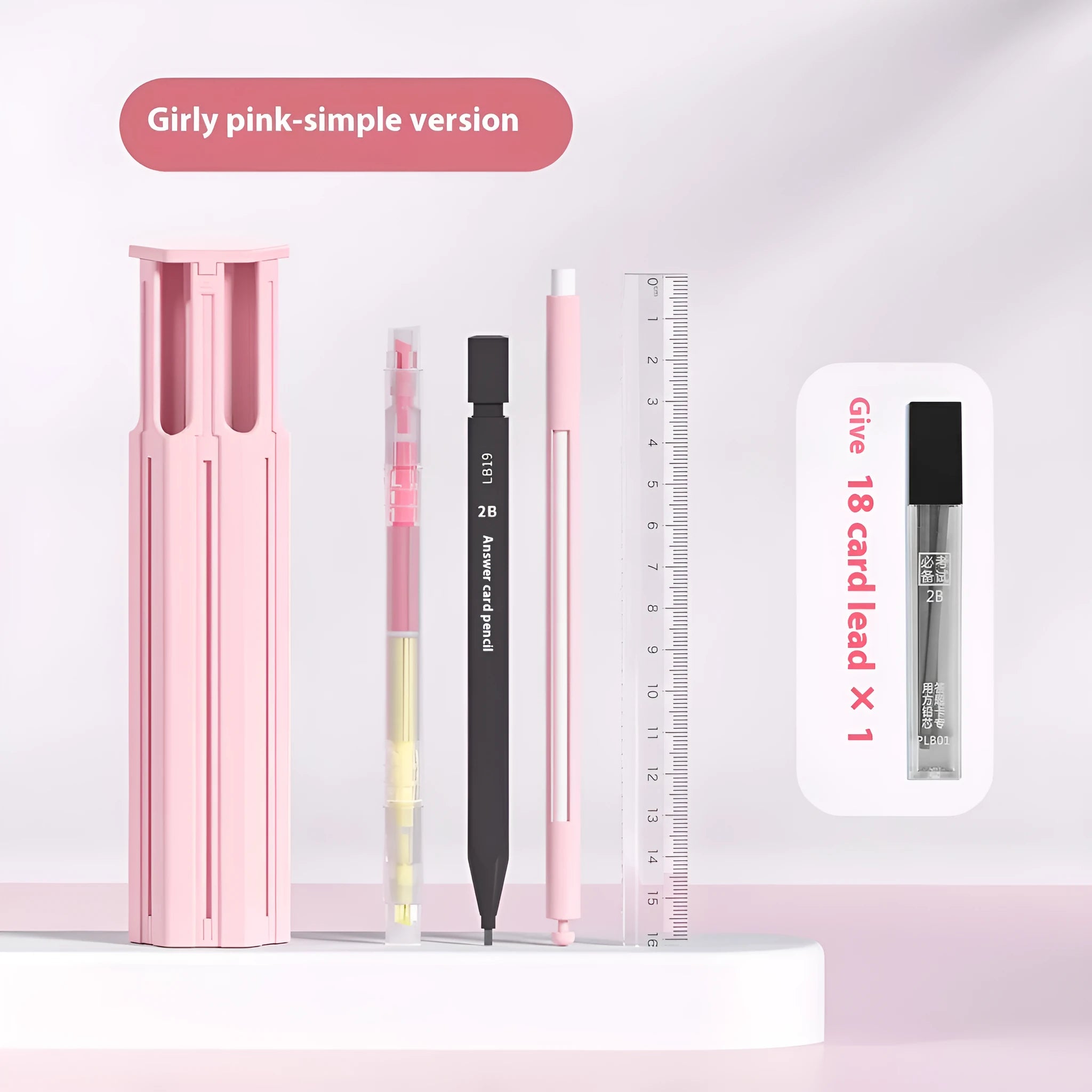 Plastic six pens pencil case pressing pen box kit in multiple colour and set variations
