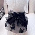 Black gauze princess tulle skirt for small dogs and cats in five measured sizes