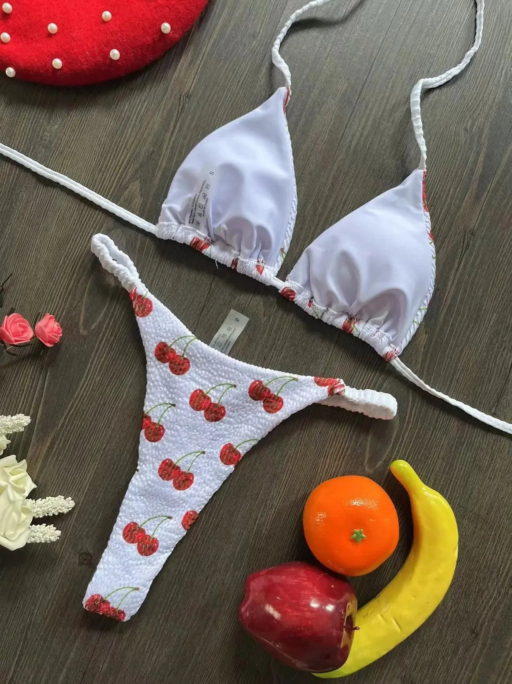 Women's printed bikini swimsuit in briefs style with quick-dry fabric.