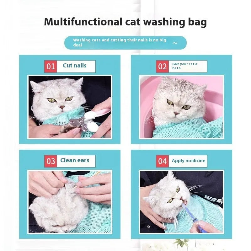 Fifth generation cat grooming bag with adjustable lifting system and detachable scratch-resistant design