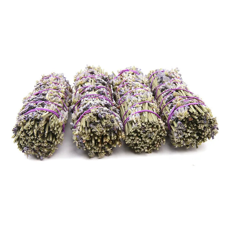 Natural dried flower aromatherapy stick with lavender scent measuring 4 inches