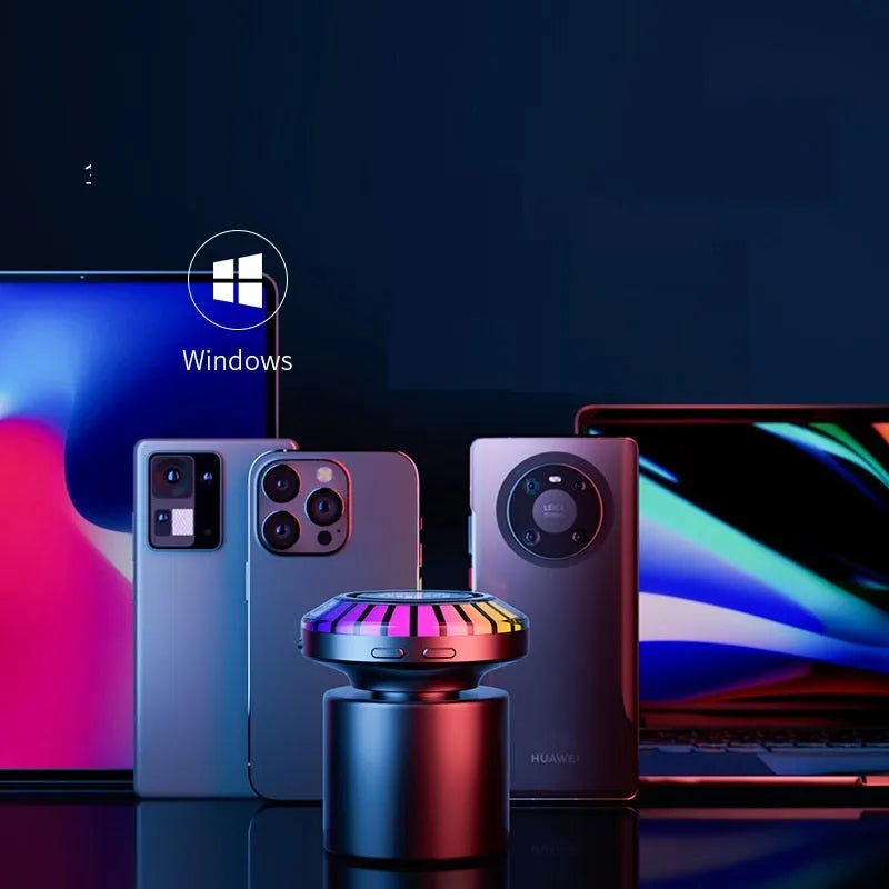 Voice control polar light Bluetooth ambience lamp with compact 3.1cm cube design.