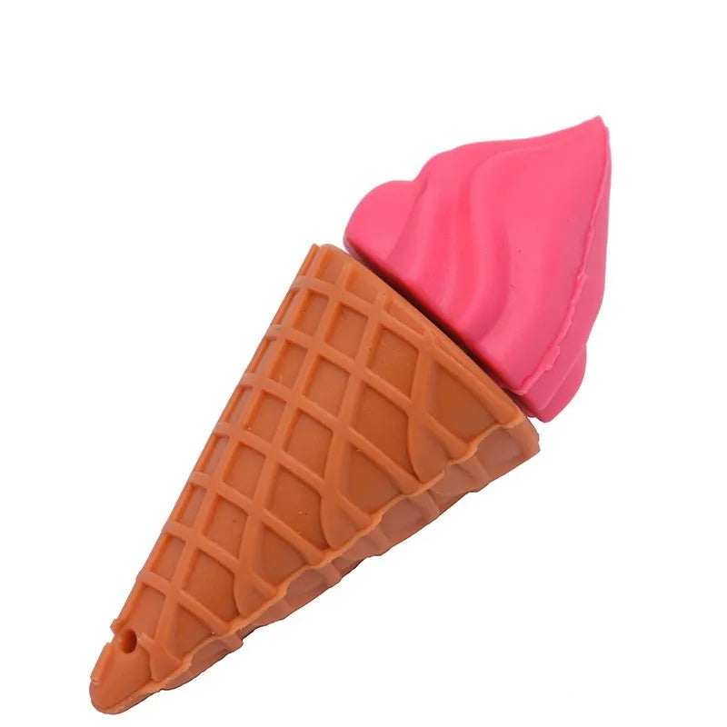 Mini ice cream shaped USB flash drive in pink plastic with USB connector