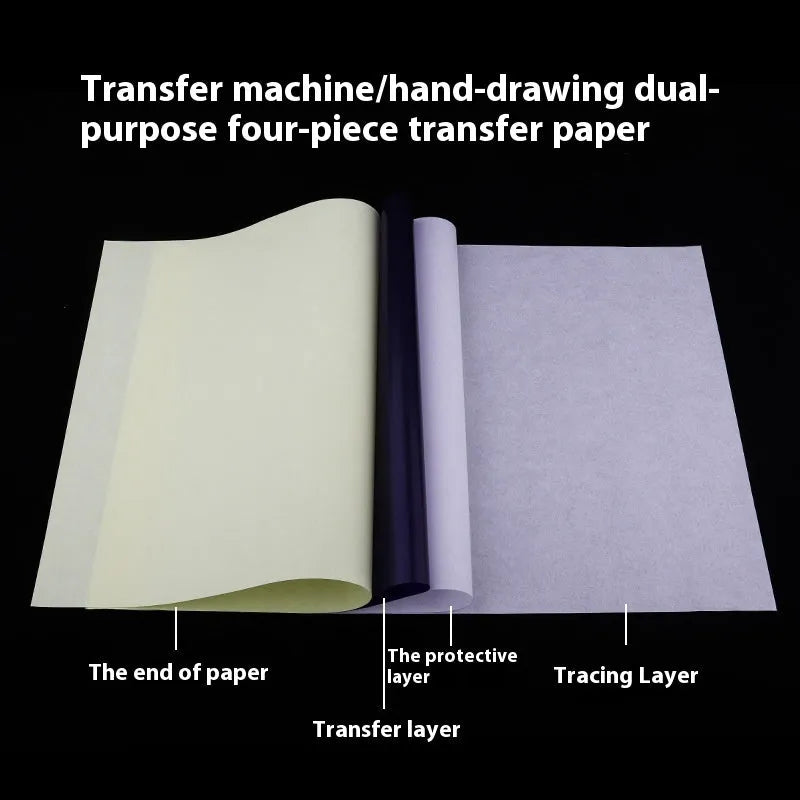 A4 tattoo transfer paper with hand drawing lines and transfer gel for stencil creation