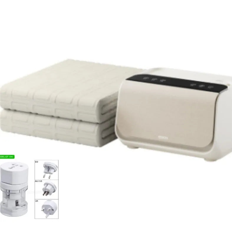 Waterproof electric blanket with plush fleece lining and smart host controller