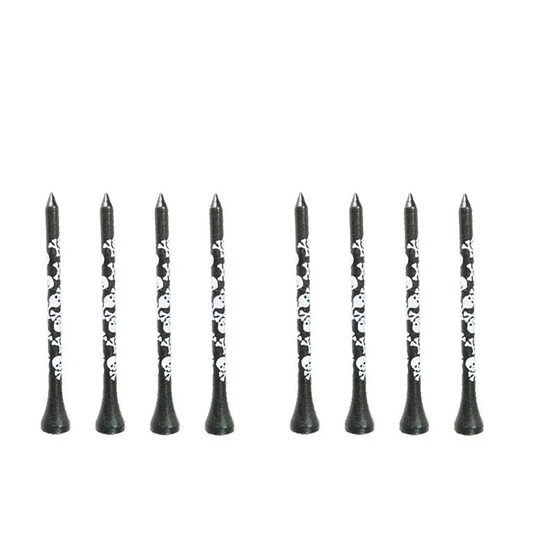 Black skull print bamboo golf dowel pins in 70mm and 83mm length options