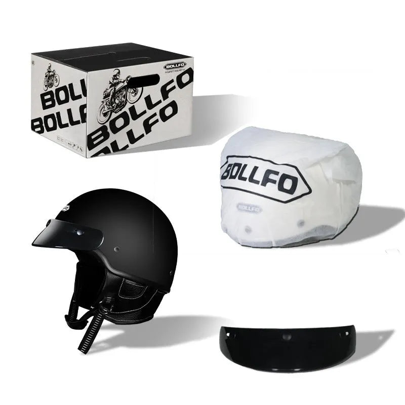 Retro style motorcycle helmet in ABS plastic, shown in cement grey colour.