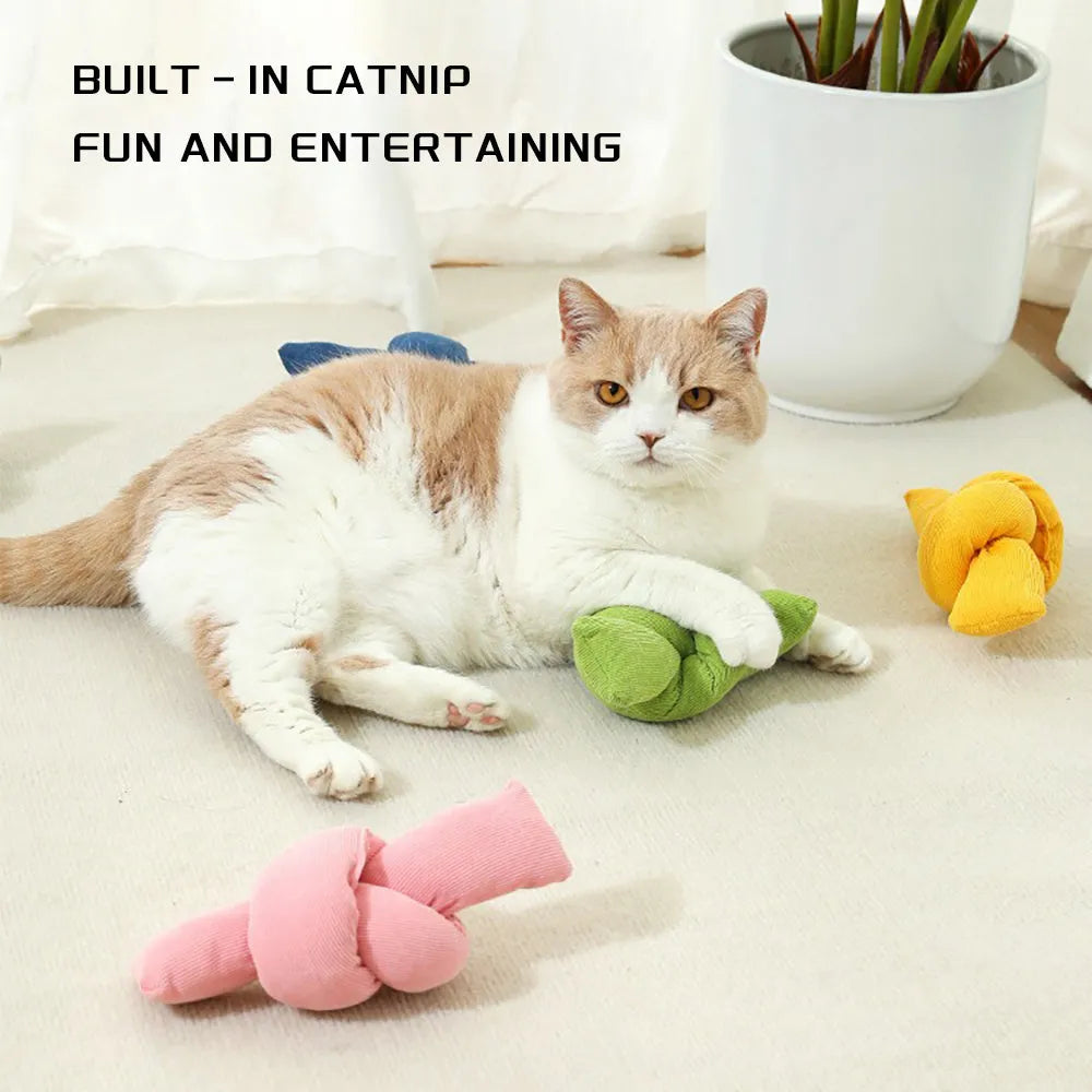 White cotton dog rope chew toy with multiple knots for tug play and dental flossing