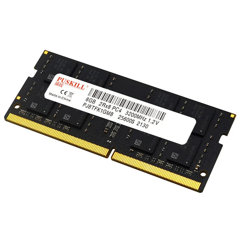 Single DDR4 laptop memory module (RAM bar) with 260-pin connector for notebook upgrades.