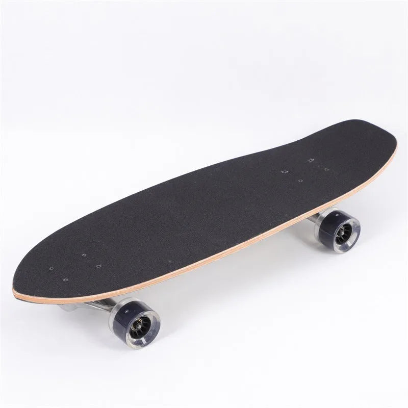 White wooden street scooter with 31-inch maple deck and urethane wheels