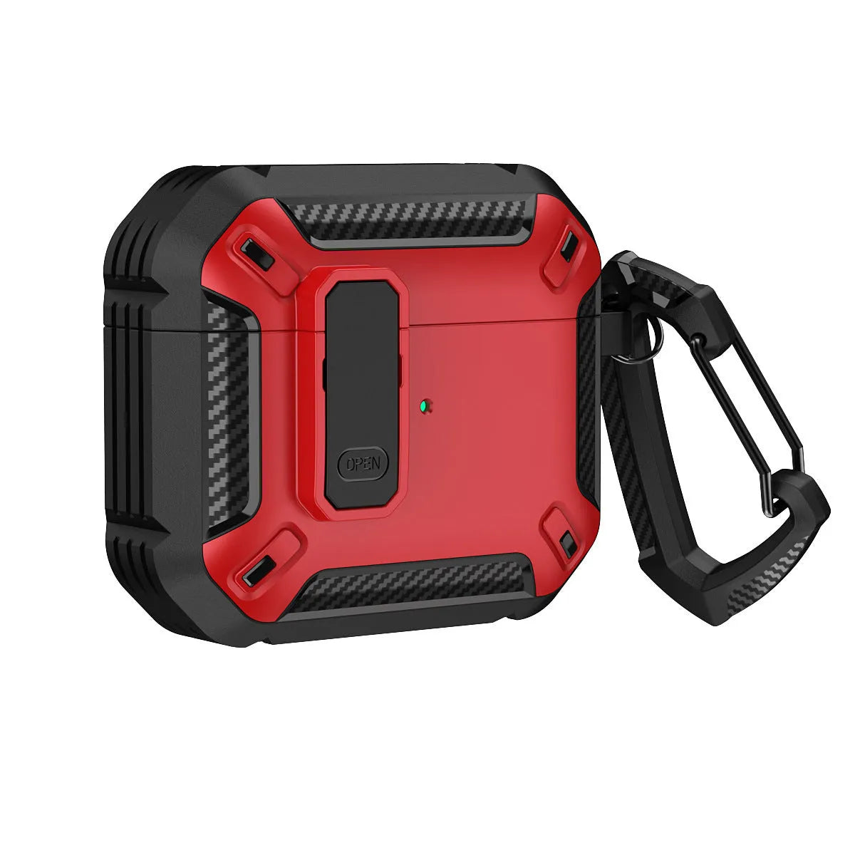 Two-tone plastic protective case with clip for Apple AirPods charging case