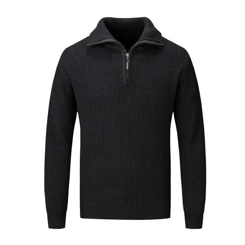 Men's slim fit solid colour pullover sweater for autumn and winter leisure wear