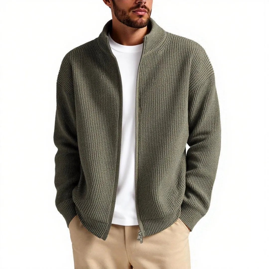 Loose fit men's acrylic blend cardigan sweater for casual wear in multiple colours.