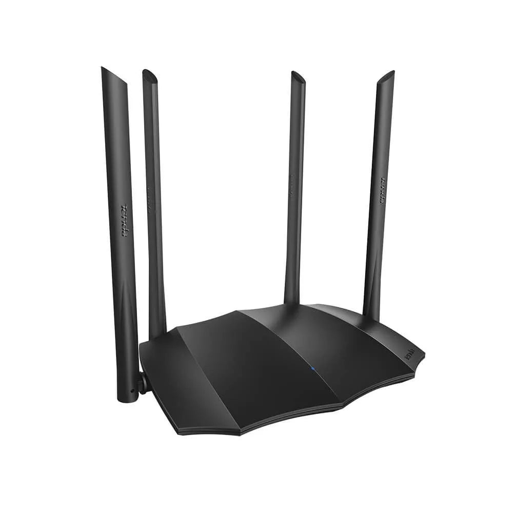 AC8 dual-band gigabit wireless router with three antenna slots on a white background.