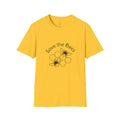 Yellow men's loose-fit casual T-shirt with short sleeves and round neck in Asian sizing