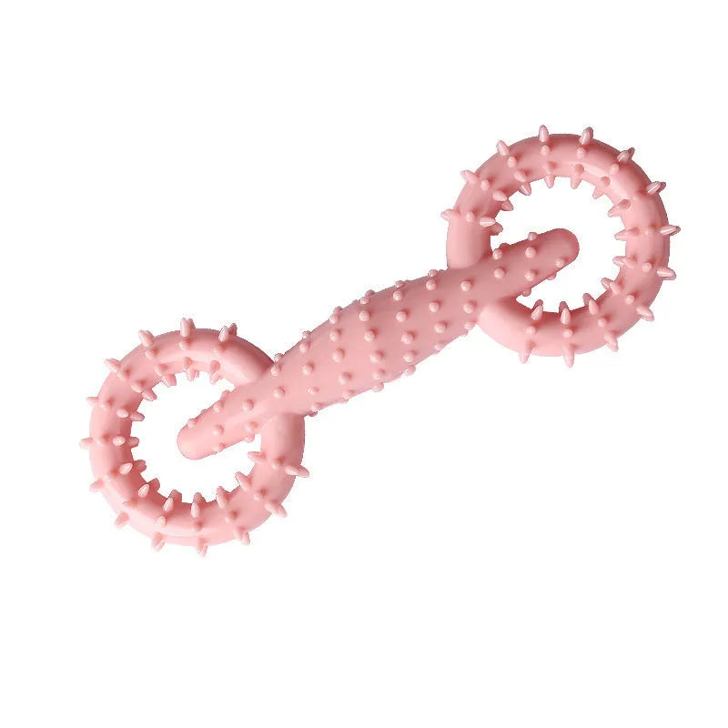 Blue TPR dog chew toy ring measuring 16cm for teething puppies