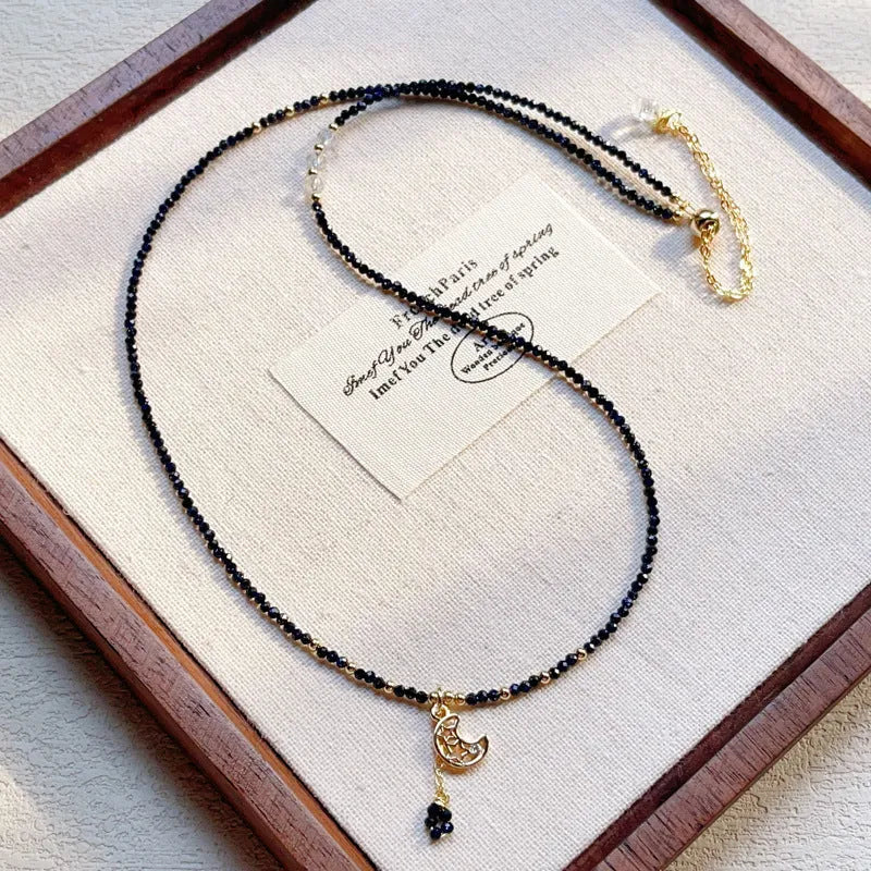Women's blue sand stone three-ring bracelet with multi-layer design and gold colour details
