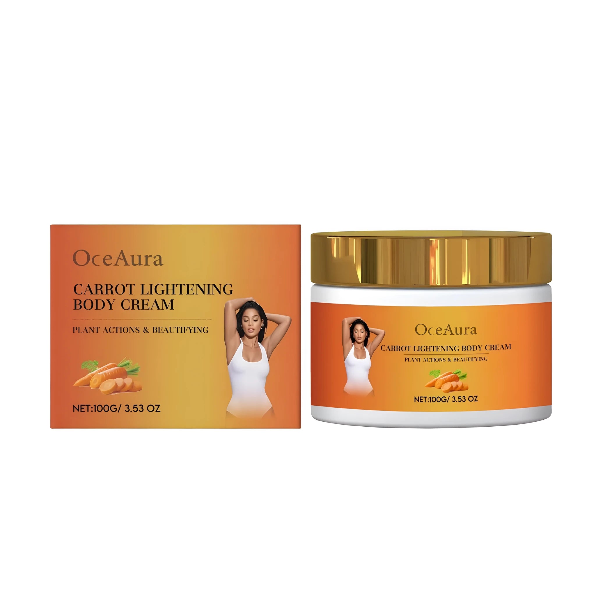 100g Carrot Lightening Body Cream jar with vitamin C and licorice extract