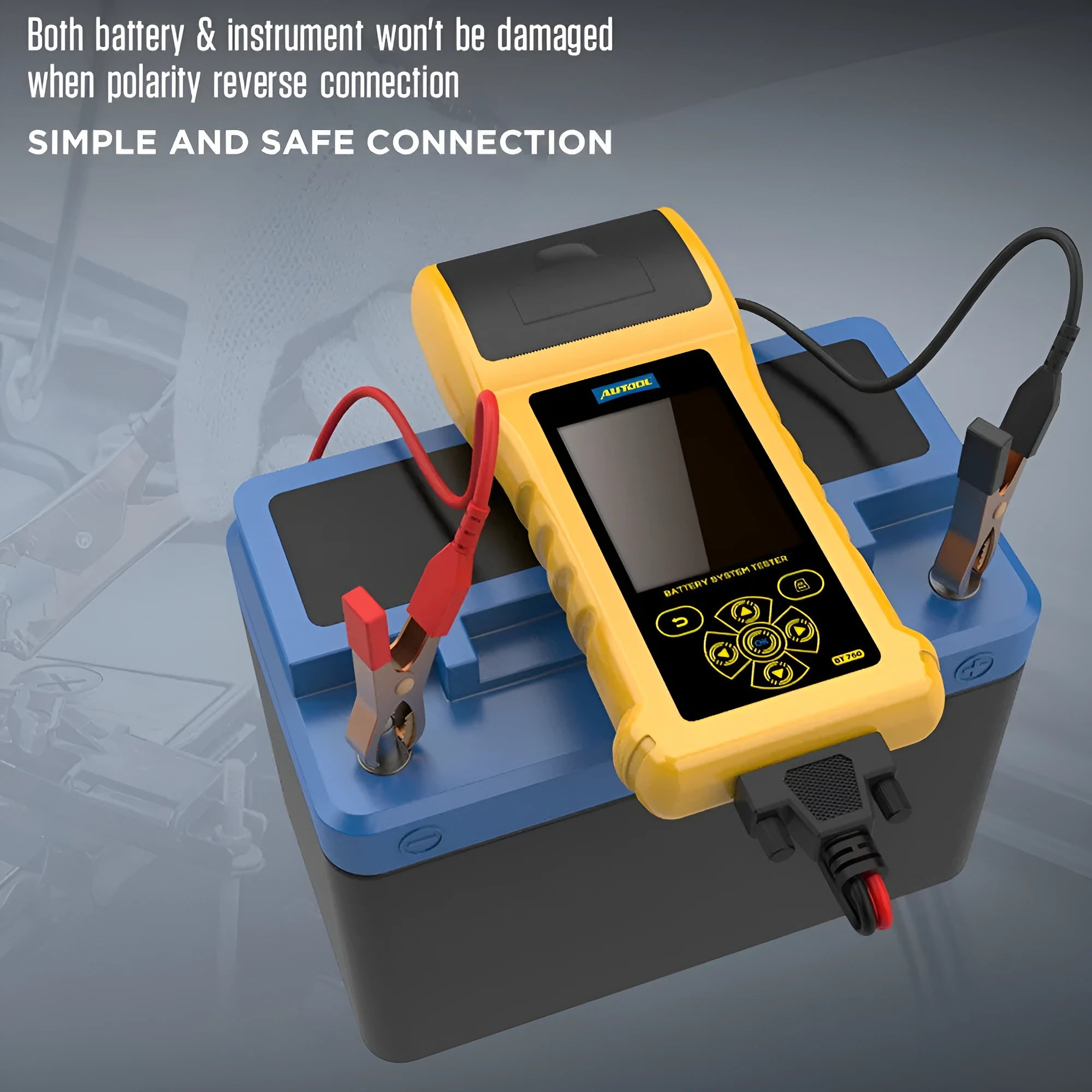 Autool BT760 vehicle battery diagnostic tester with colour screen and thermal printer for 12V/24V systems