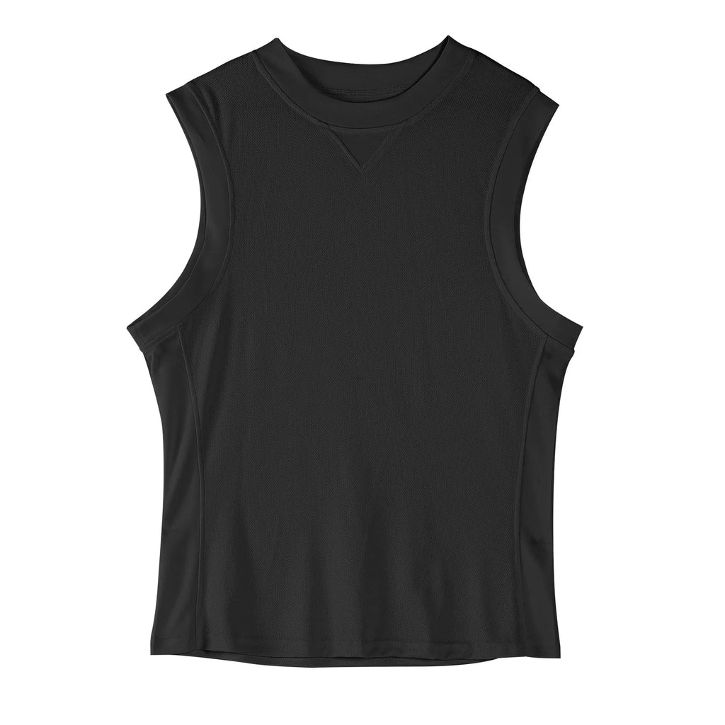 Men's quick-dry workout vest in black with loose fit design for summer sports