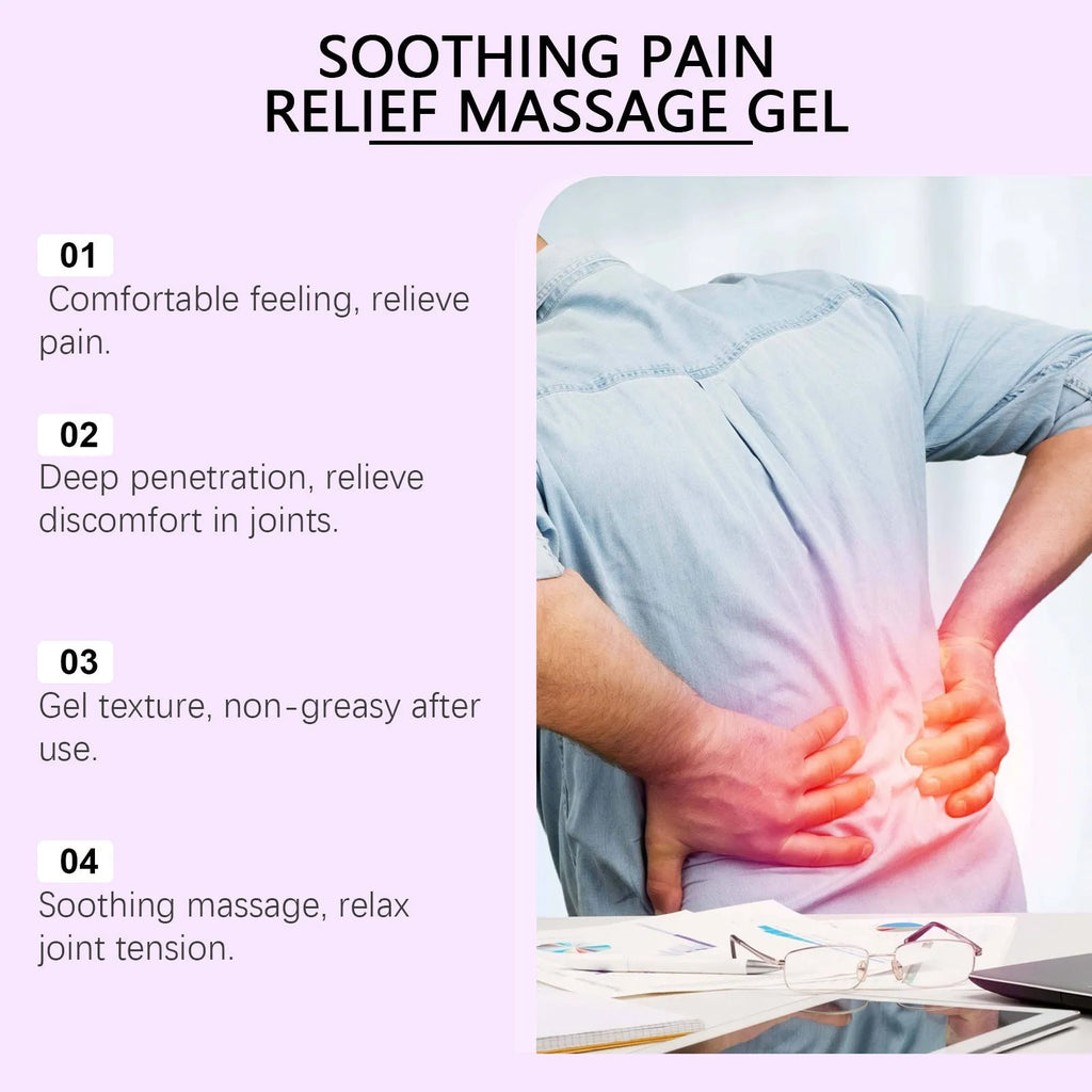 100g tube of joint and muscle massage gel with hyaluronic acid and menthol for knees and elbows.