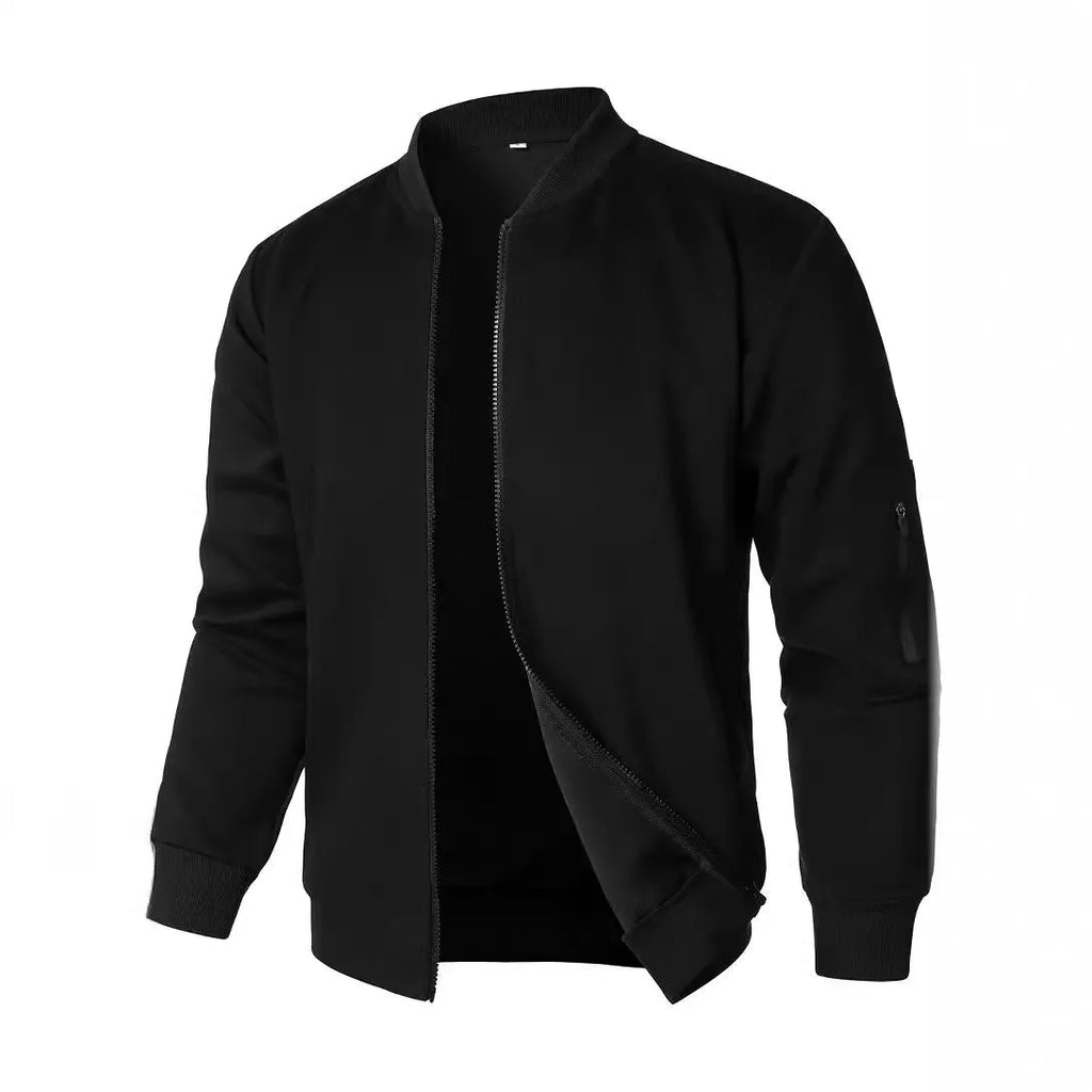 Men's loose fit knitted jacket in a business casual style, shown in a selection of colours.