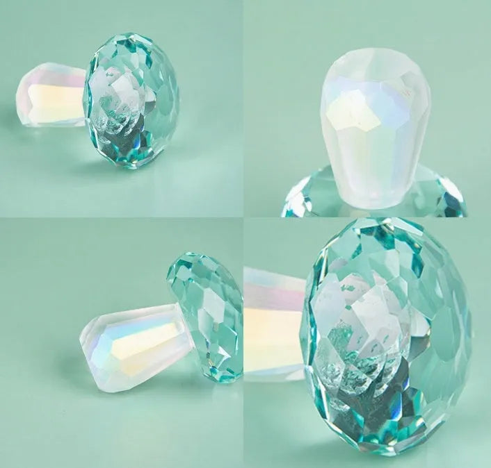 Crystal mushroom decorative ornament in modern simple geometry style measuring 40mm by 53mm
