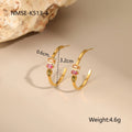 Geometric gold-plated zircon jewellery set showing necklace, ring and earrings with adjustable chain