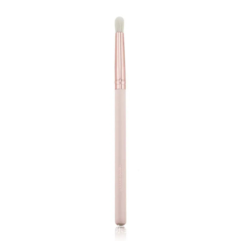 26 pink makeup brushes with wooden handles in a pink PU carry case