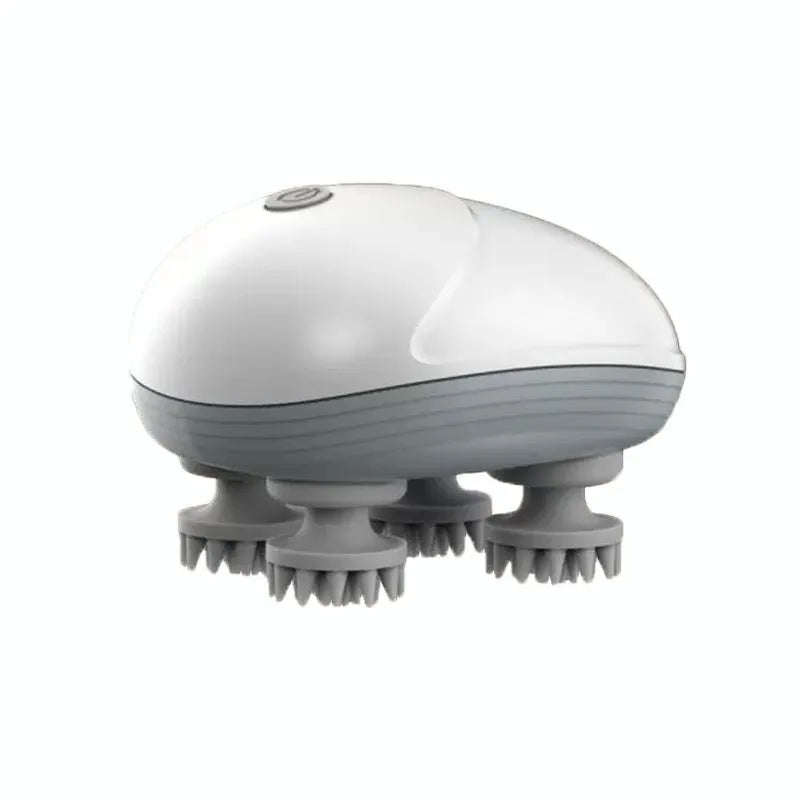Blue electric pet massager with four rotating heads for cat and dog muscle relief