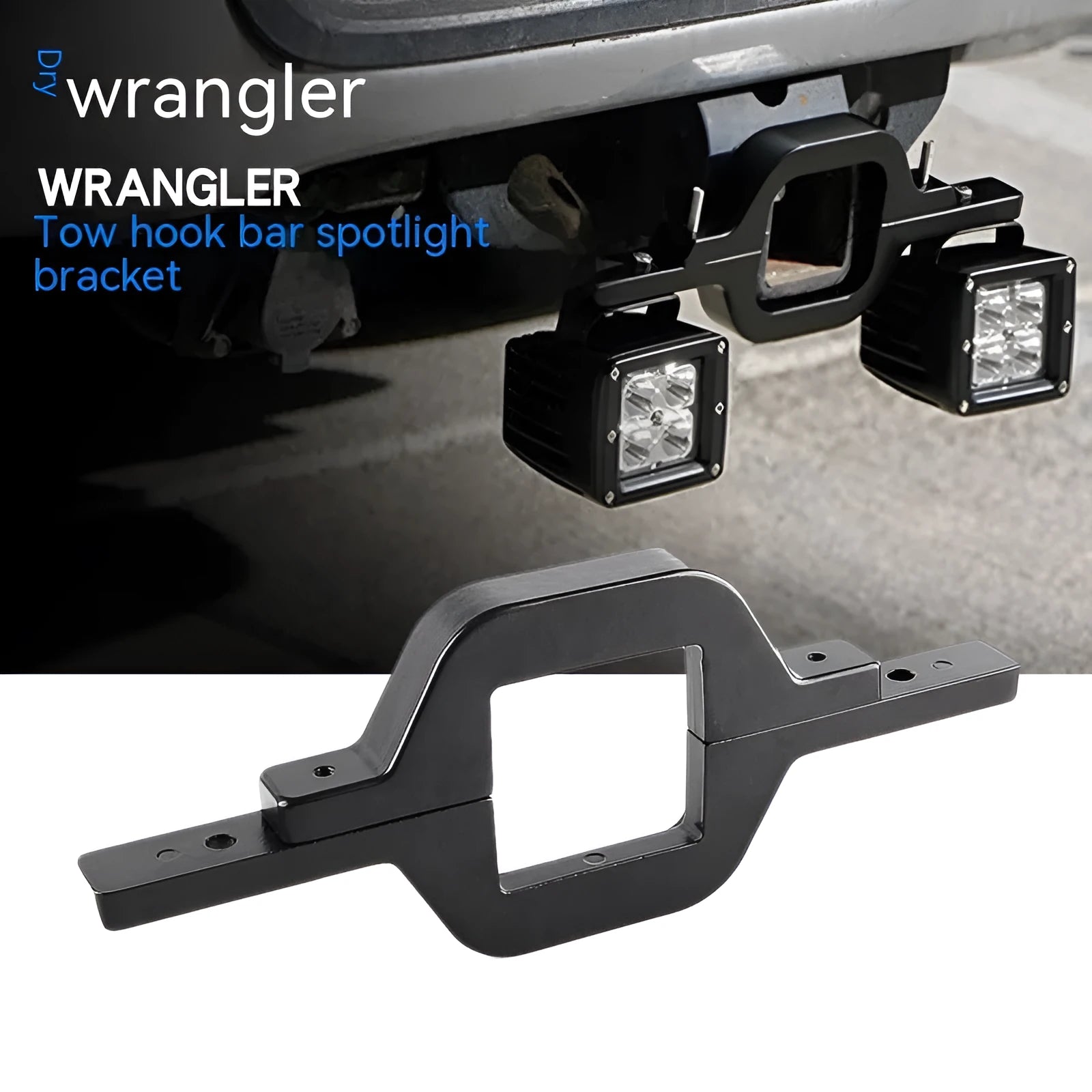 Black aluminium alloy LED reversing light bracket for Jeep Wrangler off-road vehicle