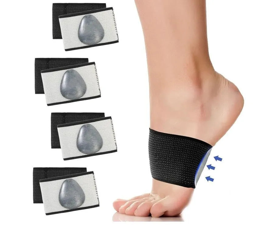 Elastic arch support foot bandage with heart-shaped padding for flat foot conditions