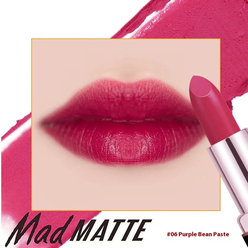 Fey Beauty Cameo Brown non-fading lipstick open and closed, showing nude shade and case.