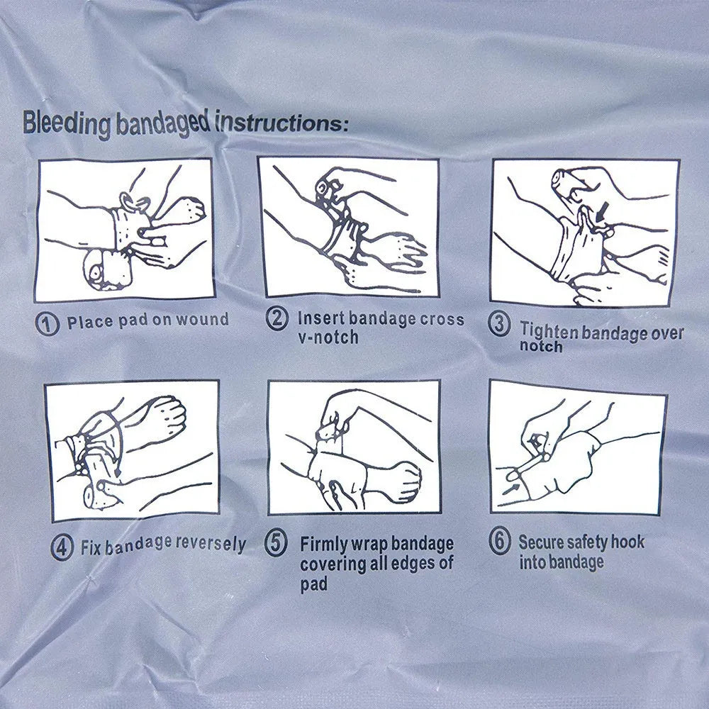 Simple portable outdoor hemostatic bandage and tactical gauze tape set shown with 4-inch and 6-inch size options.
