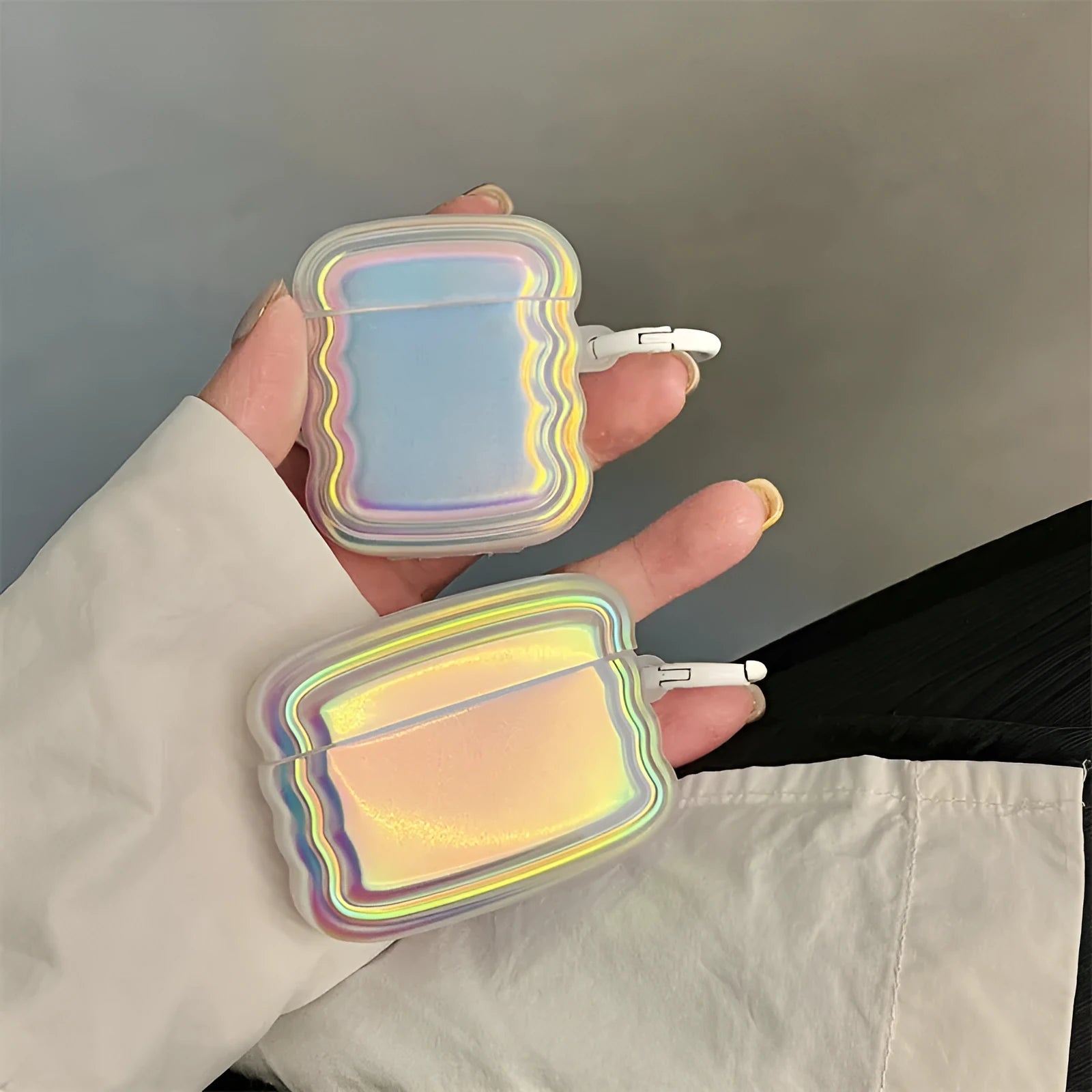 Holographic magic laser ring silicone protective case for Apple AirPods Pro 2 and other models