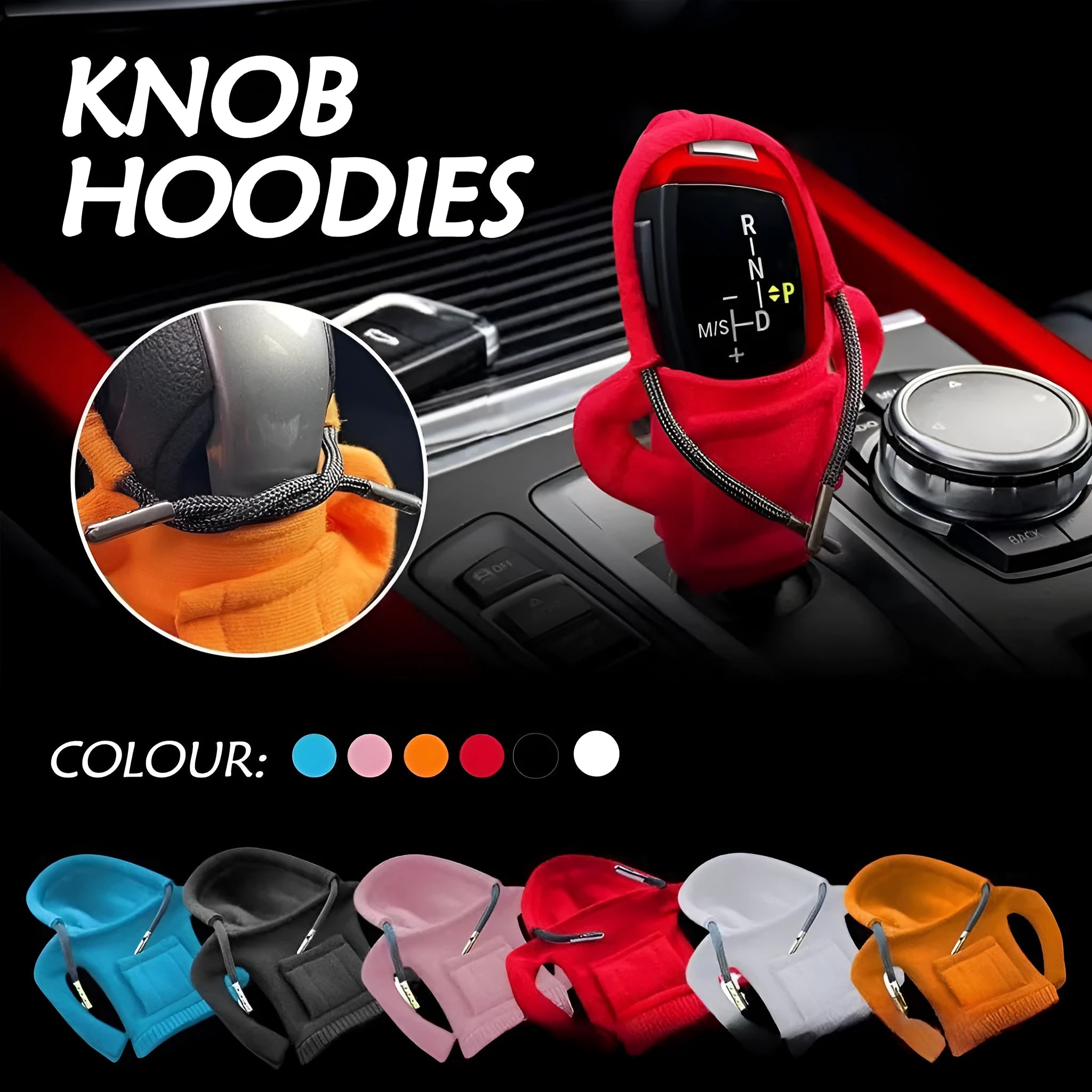 Dutch velvet car gear handle sleeve in multiple colours on vehicle gear knob