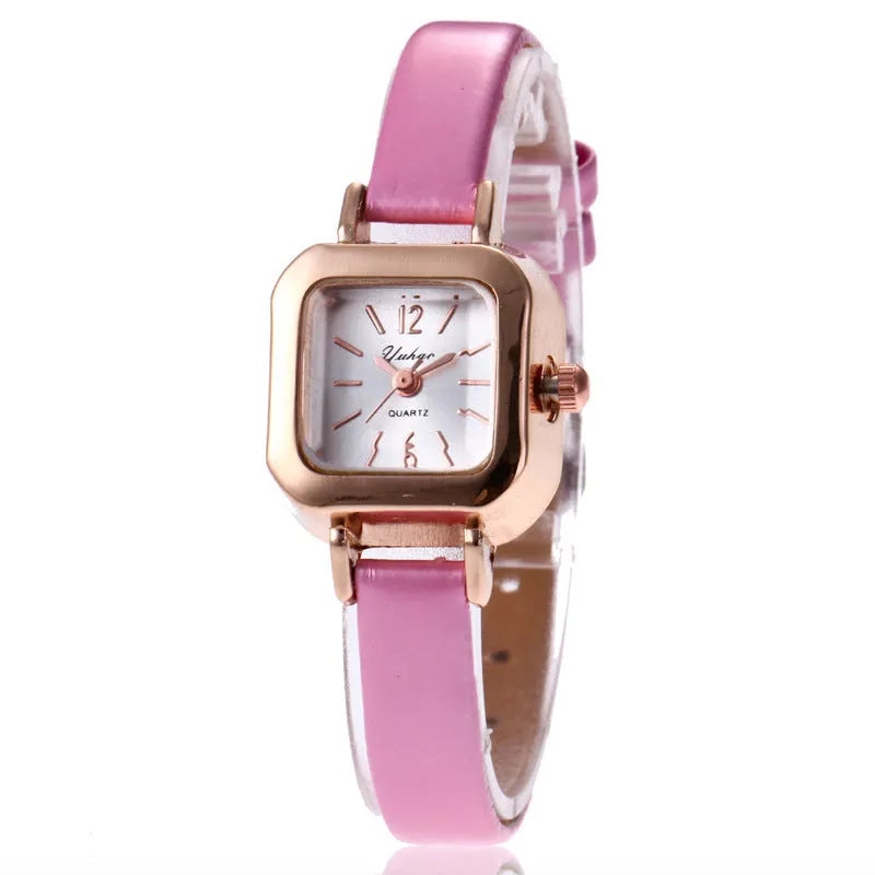 Women's alloy fashion watch in black, white, pink, or brown colour with 10mm thickness