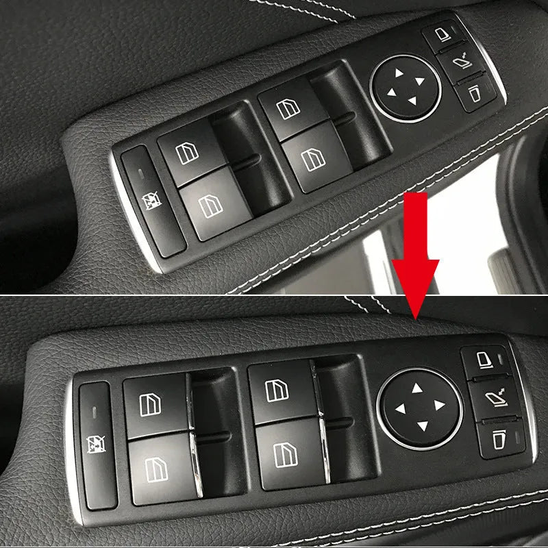 Black glitter adhesive sticker for covering a car window lift button.