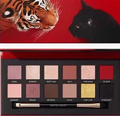 Explorer twelve-color animal themed eye shadow palette showing multiple plates