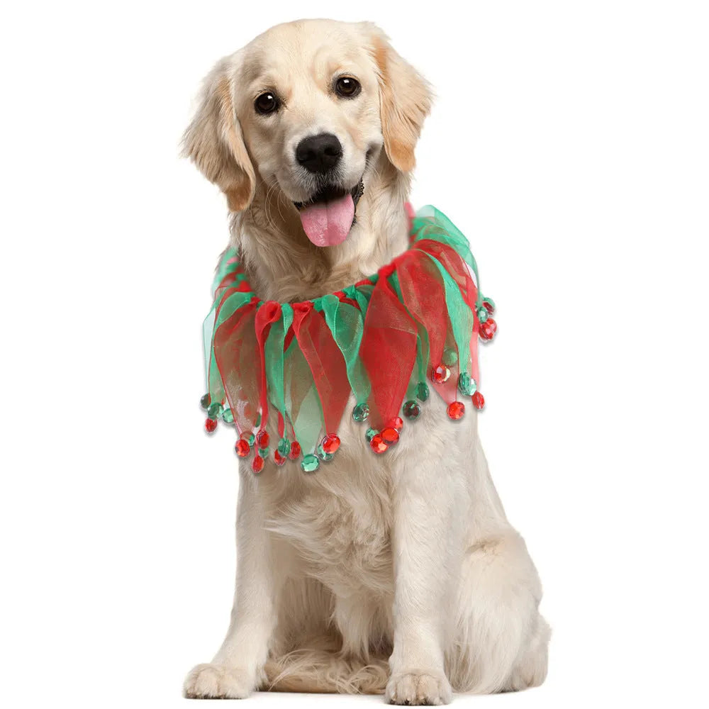 Tie dye pet dog collar with Christmas and Halloween colours adjustable free size