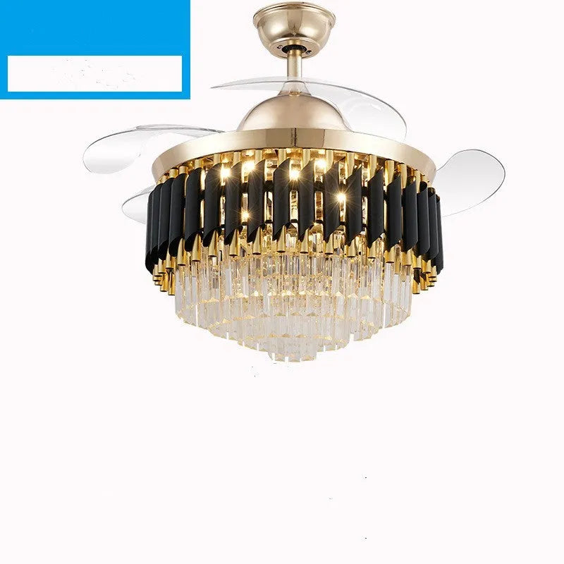 Crystal ceiling fan light with remote control in 42-inch and 48-inch size options