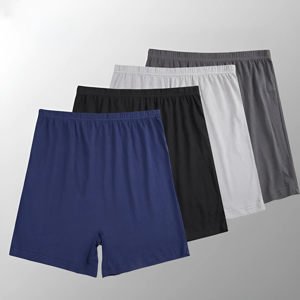 Men's solid colour high waist boxers in modal fabric, shown in dark grey