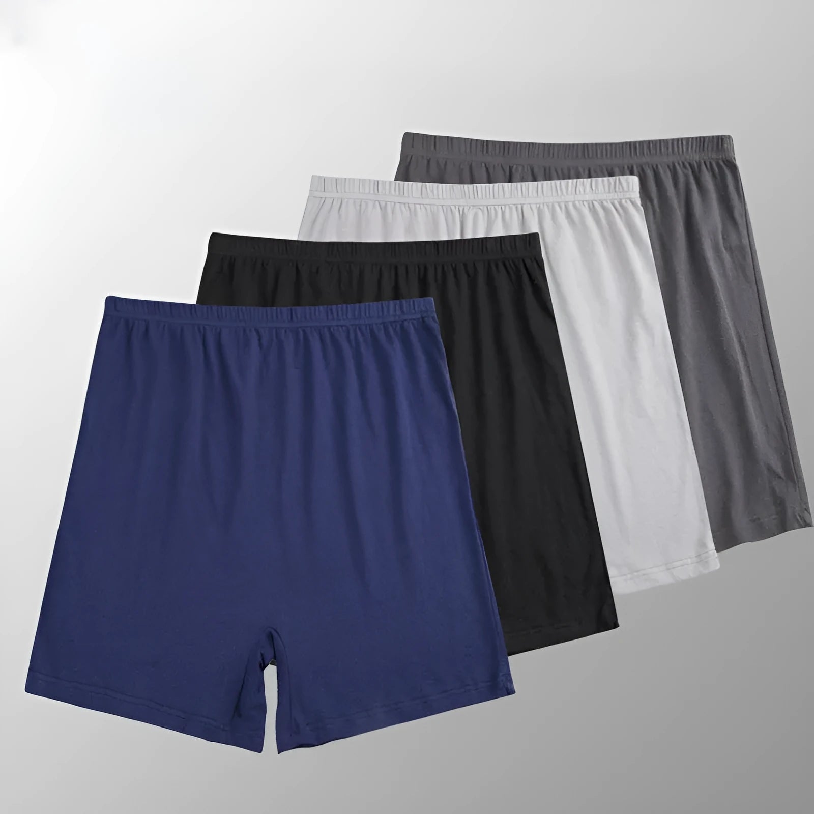 Men's solid colour high waist boxers in modal fabric, shown in dark grey