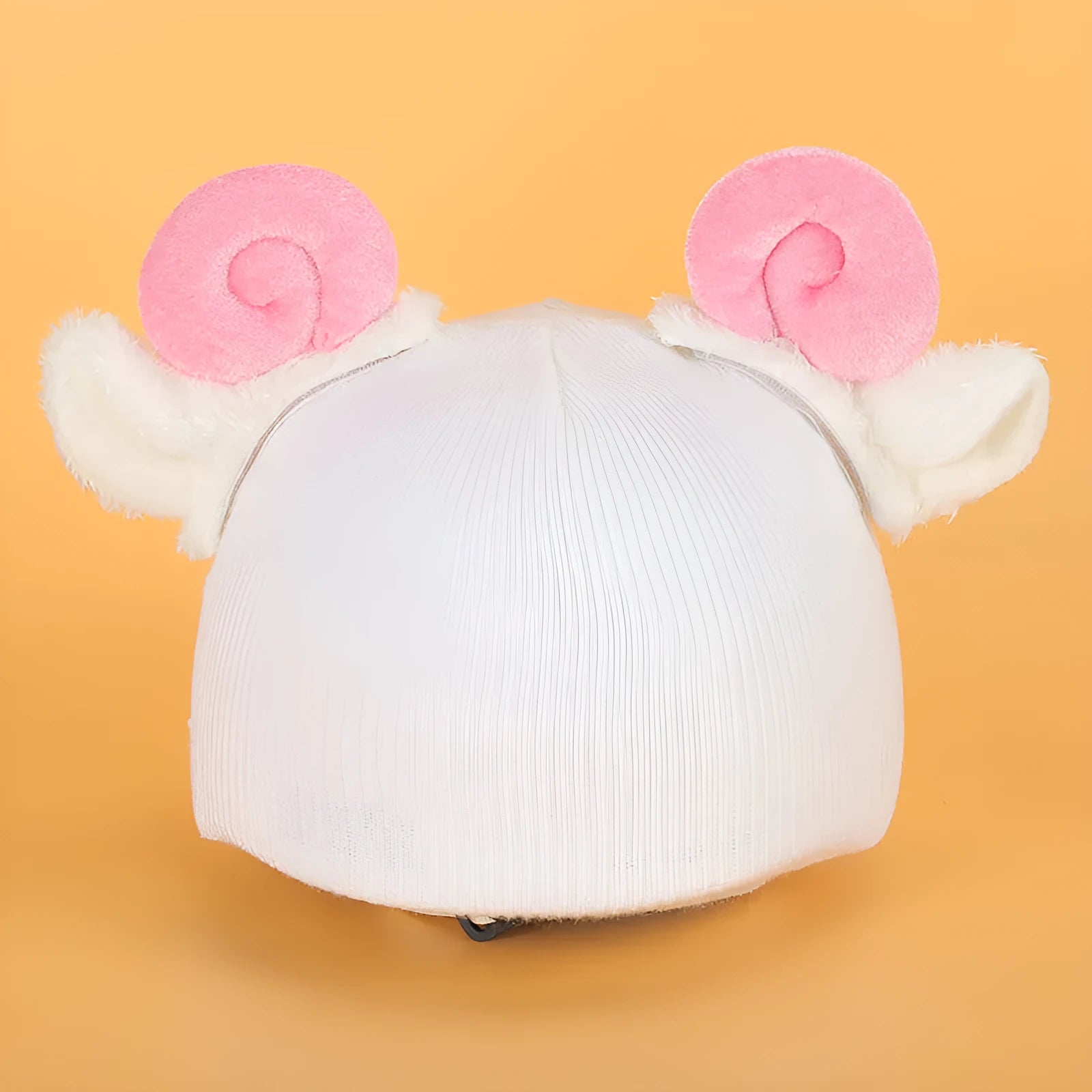 Cartoon character plush fabric helmet ear decoration cover for medium-sized helmets.