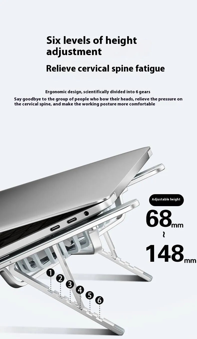 Aluminium alloy portable notebook stand with twin cooling fans in folded position
