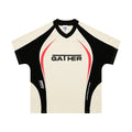 Men's loose fit t-shirt with printed letters design in black or apricot colour