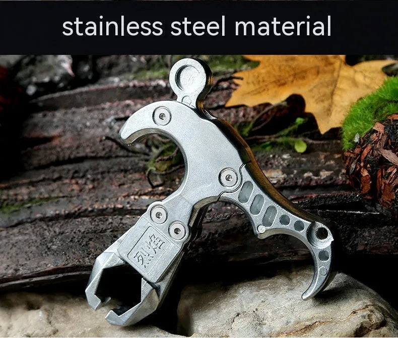 Zinc alloy hand-held flame dispenser tool with two-axis harpoon clip release mechanism