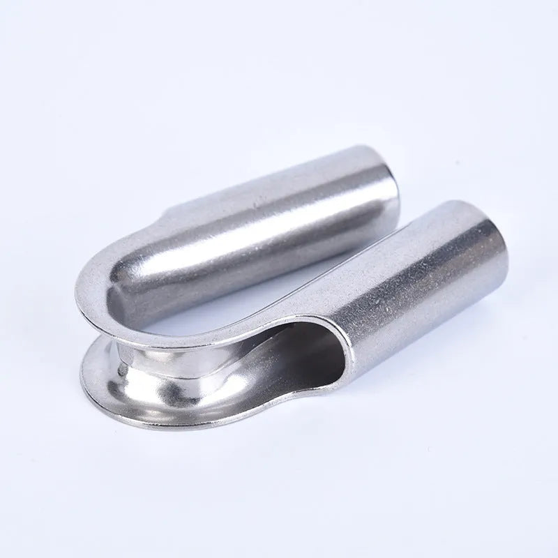 Stainless steel tubular chicken heart ring, a round sleeve ring for industrial fastening.